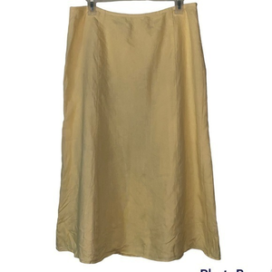 Talbots Vintage 80’s 90’s Pastel Yellow Irish Linen‎ Maxi Skirt